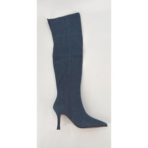 Lisa Vicky Over The Knee Boots Ave Dark Blue Denim Size 9.5 New Awesome - Picture 5 of 13